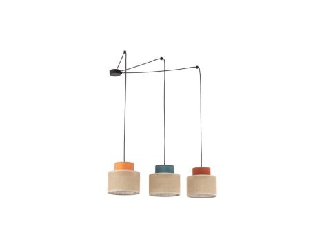 Lampa wisząca typu pająk z 3 kloszami DUO JUTA MIX na E27 3140 TK Lighting