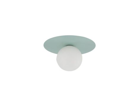 Kinkiet ścienny z miętową rozetą i szklanym mlecznym kloszem PIXI MINT 10229 TK Lighting