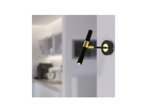 Kinkiet Lagos czarny do sypialni, z włącznikiem i gniazdem USB, regulowane czarne ramię na G9 10200 TK Lighting
