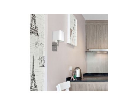 Lampka nocna NICOLA S BROWN z eleganckim lnianym kloszem na E27 16027 TK Lighting