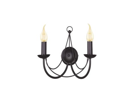 Dwuramienny Kinkiet na E14 czarny z serii PERSEO świecznikowy K-3527 Kaja Lighting