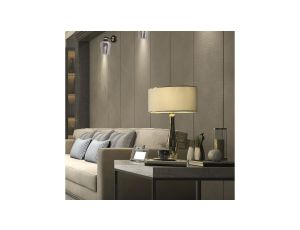 Lampka nocna SANTANA WHITE z białym abażurem z tkaniny, gwint E27 16046 TK Lighting