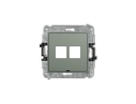MINI Mechanizm gniazda multimedialnego podwójnego bez modułu, bez pola opisowego (standard Keystone) szałwiowy 61MGMBO-2P