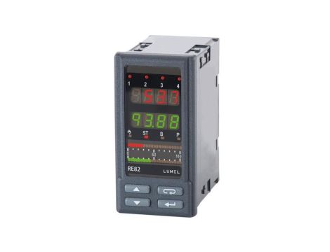 Programowalny regulator temperatury wyj. 1 przekaźnikowe wyj. 2 ciągłe 0/4-20mA wyj. do zasilanie przetw.24V DC 1W RE82 131100M0