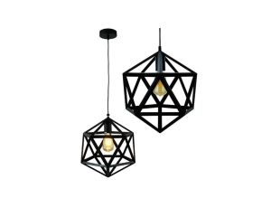 Lampa Wisząca Sufitowa GEOMETRYCZNA IL MIO DENMARK 1xE27 Czarna - GOLDLUX (Polux)
