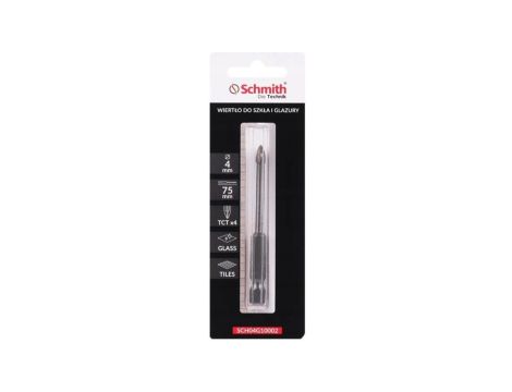 Wiertło do szkła gresu ceramiki glazury 4mm otwornica HEX Schmith