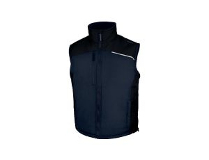 Kamizelka ocieplana z poliestru Ponge powlekanego PVC, podszewka z polaru, kolor Granatowo-czarny, rozmiar: L, FIDJ3MNGT