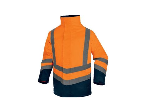 Kurtka ostrzegawcza 5 w 1 z poliestru Oxford powlekanego, odpinana Bluza, Pomarańczowy fluo-granatowy, rozmiar: 3XL, OPTI3OM3X