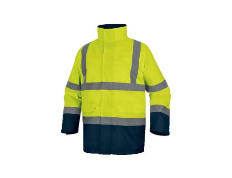 Kurtka ostrzegawcza 5 W 1 z poliestru Oxford powlekanego, odpinana Bluza, Żółty fluo-granatowy, rozmiar: M, SPEEDJMTM