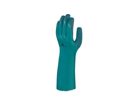 Rękawice na wkładzie z poliamidu, nitrylowe, dł. 34cm, kolor Zielony, rozmiar: 11, VV835CUTVE11