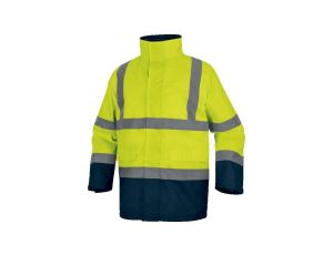 Kurtka ostrzegawcza 5 W 1 z poliestru Oxford powlekanego, odpinana Bluza, Żółty fluo-granatowy, rozmiar: 3XL, SPEEDJM3X