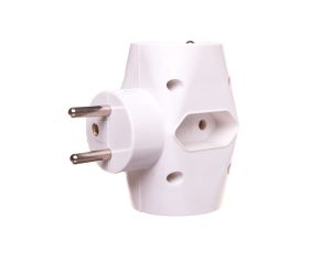 Rozgałęźnik wtyczkowy 2-gniazda z/u + 1-gniazdo Euro biały E2007 P0023