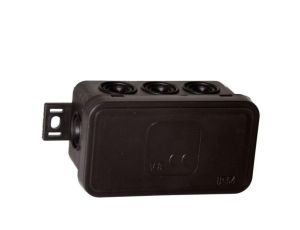 Puszka natynkowa pusta 8 wlotów VIPLAST V8 klik CZARNA IP54 80x45x41mm 038-05