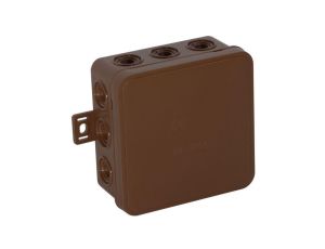 Puszka natynkowa pusta 12 wlotów VIPLAST V6 klik BRĄZOWA IP54 85x85x41mm 036-02