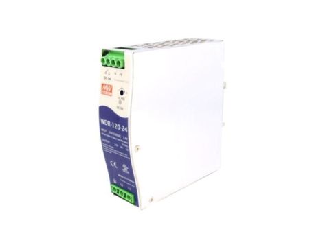 Zasilacz impulsowy, na szynę DIN, 120W, 24VDC, 5A, 180550VAC WDR-120-24