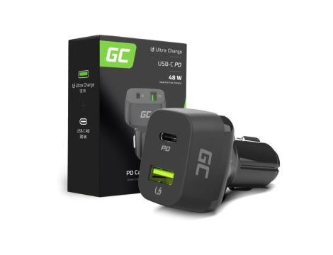 ŁADOWARKA SAMOCHODOWA Green Cell 48W 1x USB-C 1x USB-A Power Delivery 30W Quick Charge 3.0 CAD33