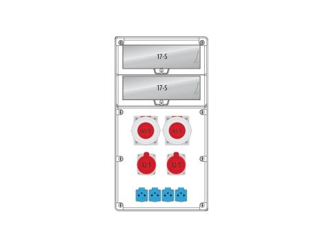 Rozdzielnica R-BOX 740 34S:2x63/5,2x32/5,4x250V,IP44 B.18.740-1