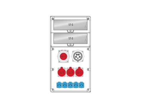 Rozdzielnica R-BOX 740 34S:1x63/5,3x32/5,5x250V,1xWTP63/5,IP44 B.18.740-9