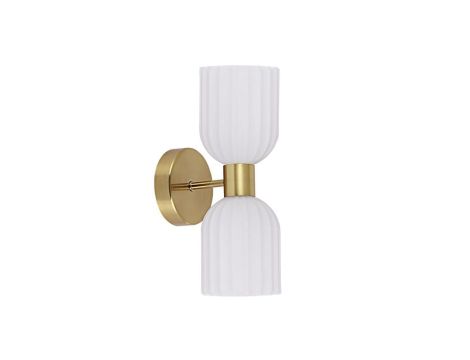 Kinkiet góra dół z ozdobnymi szklanymi kloszami z serii Piega do salonu LP-939/2W white Light Prestige