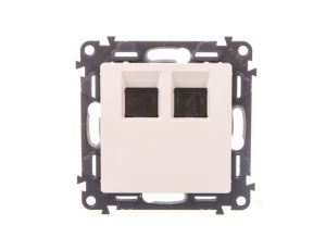 VALENA LIFE Gniazdo komputerowe 2xRJ45 kat.5e FTP kremowe