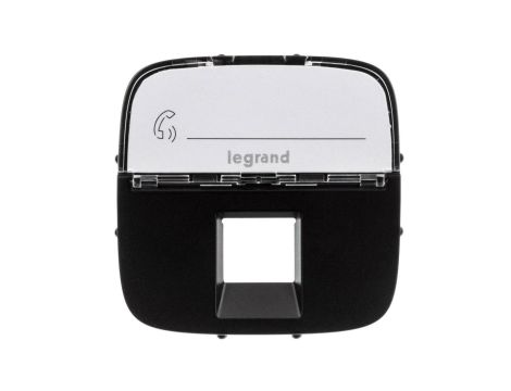 VALENA ALLURE Plakietka gniazda pojedynczego RJ11 lub rj12 lub RJ45 z etykietą czarny 755478