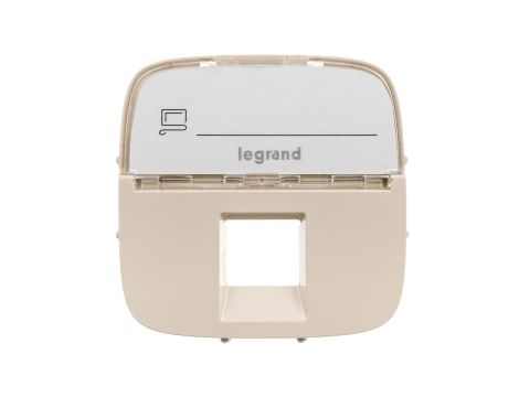 VALENA ALLURE Plakietka gniazda pojedynczego RJ11 lub rj12 lub RJ45 z etykietą kremowy 755476