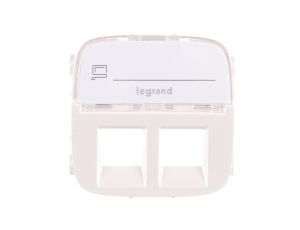 VALENA ALLURE Plakietka gniazda podwójnego 2xRJ11 lub 2xRJ45 lub RJ11/RJ45 z etykietą perłowy 755489