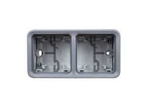 PLEXO55 Puszka natynkowa podwójna pionowa szara 069661