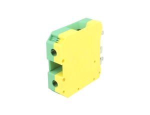 Złączka szynowa, na szynę DIN, zacisk śrubowy, żółto-zielony 443049