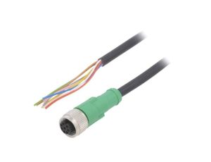 Złącze M12, wtyk, żeńskie, il.-PINów: 8, proste, IP65.IP67, przewody, 1.5m 1522590