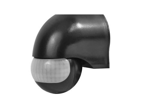 Czujnik ruchu PIR, 180, 1200W, IP44, regulacja pionowa i pozioma, czarny