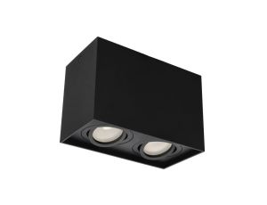 Oprawa sufitowa natynkowa PALLAD 2 Black 2xGU10 kwadratowa czarna EDO777110 EDO