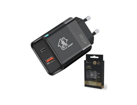 Ładowarka USB-C USB-A Extralink Smart Life Fast Charger 45W