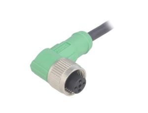 1681389 Kabel do czujników/automatyki, M12, Ilość pinów: 4, kątowe, 10m, wtyk, 4A