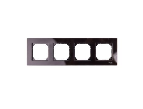 Ramka czterokrotna, szkło, onyksowy Merten, M-Elegance MTN404403
