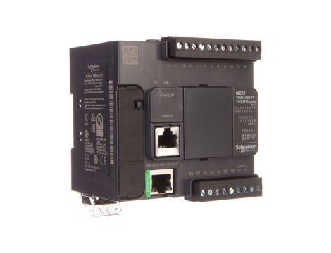 Sterownik kompaktowy, port szeregowy RJ45, Ethernet, 9 wejść, 7 wyjść tranzystorowych PNP, 24 VDC Modicon M221 TM221CE16T