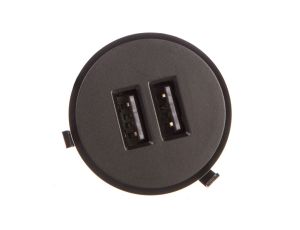 Ładowarka wpuszczana w blat 2xUSB z zasilaczem czarna OR-AE-1368/B