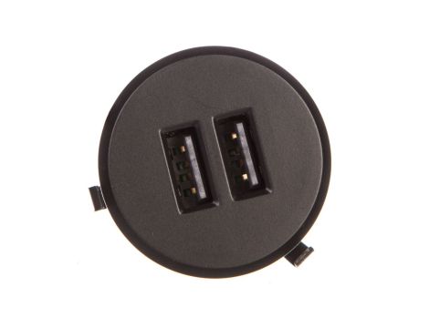 Ładowarka wpuszczana w blat 2xUSB z zasilaczem czarna OR-AE-1368/B
