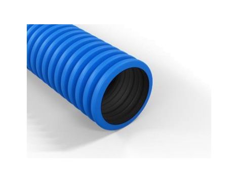 Rura karbowana w kręgach dwuwarstwowa ziemna średnica 32mm QRK 32/50 50mb FLEX NIEBIESKA 450N FI32/25 450N/5CM 50mb