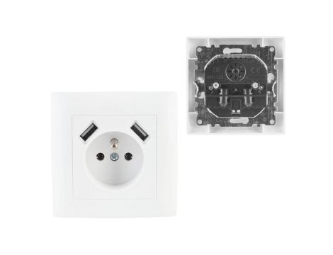WESA Gniazdo Pojedyncze 2p+Z plus 2 x USB
