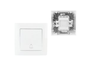 Przycisk Dzwonkowy Dzwonek Zwierny Odbijający Podtynkowy LC-06 Biały WESA