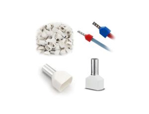 Tulejki Izolowane Kablowe Podwójne Do Przewodów 2x0,75mm Biała 100 Szt.