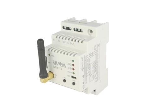 Modułowy sterownik GSM, na szynę DIN, 230VAC, NO x2, IP20, 1,5W GRM-10