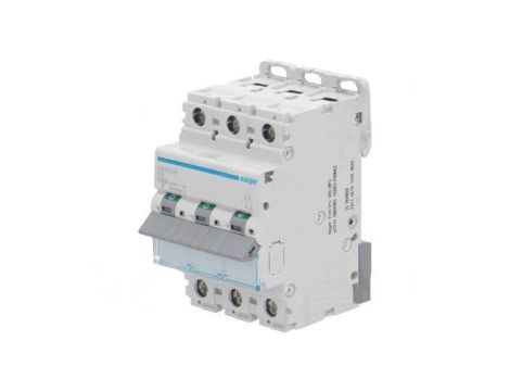 Wyłącznik nadprądowy, 230/400VAC, Prąd znamionowy: 6A, Bieguny: 3, Charakt: B NBN306
