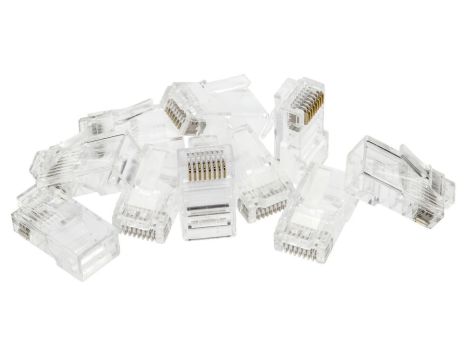 Wtyk modularny RJ45 8P8C kat.6 nieekranowany UTP uniwersalny drut linka przelotowy NEKU opakowanie WORECZEK 10szt.