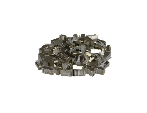 Wtyk modularny RJ45 8P8C kat.6 ekranowany FTP uniwersalny drut linka przelotowy NEKU opakowanie WORECZEK 50szt.