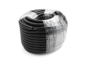 Rura karbowana bezhalogenowa czarna, odporność 320N, peszel bezhalogenowy RIL-PA6-HB-P z pilotem,16x21, odporna na UV /50m/ W130