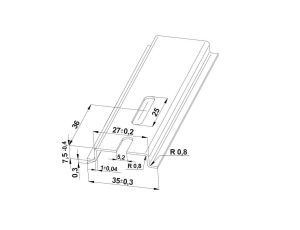 Szyna TS 35x7,5 ocynk (perforowana 5,2x25mm) - 2000 mm (za szt.)