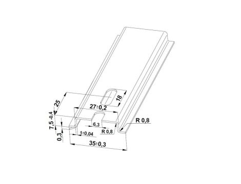 Szyna TS 35x7,5 ocynk (perforowana 6,3x18mm) - 2000 mm (za szt.)
