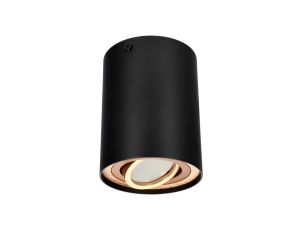 Punktowa oprawa sufitowa natynkowa SKAND 1 Black Gold GU10 IP20 krągła czarna złota EDO777224
